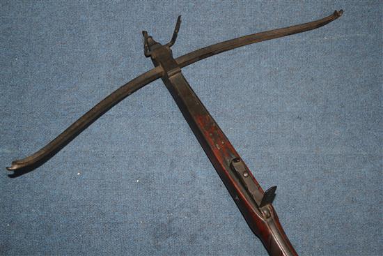 A George III English stone crossbow, 26in.